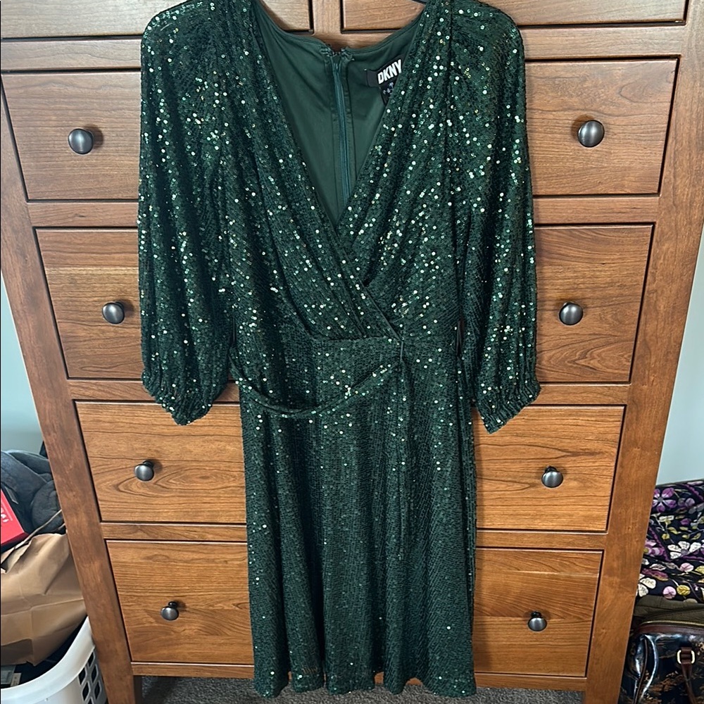 DKNY Green Sequin Women's Dress